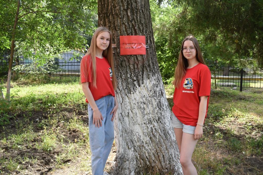 Волонтёры гимназии подготавливают станции "Зарницы".