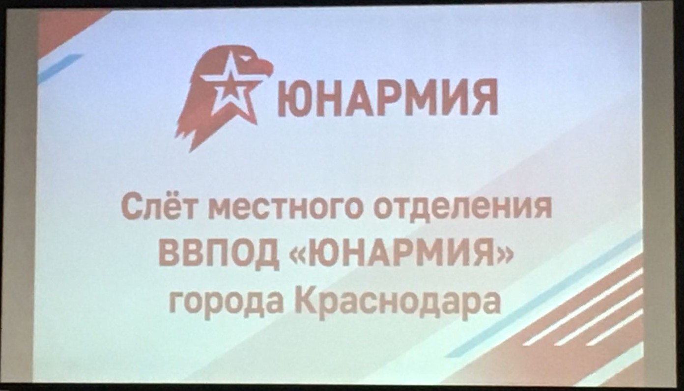 Слет местного отделения  Всероссийского детско-юношеского военно-патриотического общественного движения «Юнармия» города Краснодара.